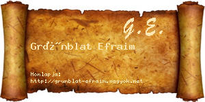 Grünblat Efraim névjegykártya